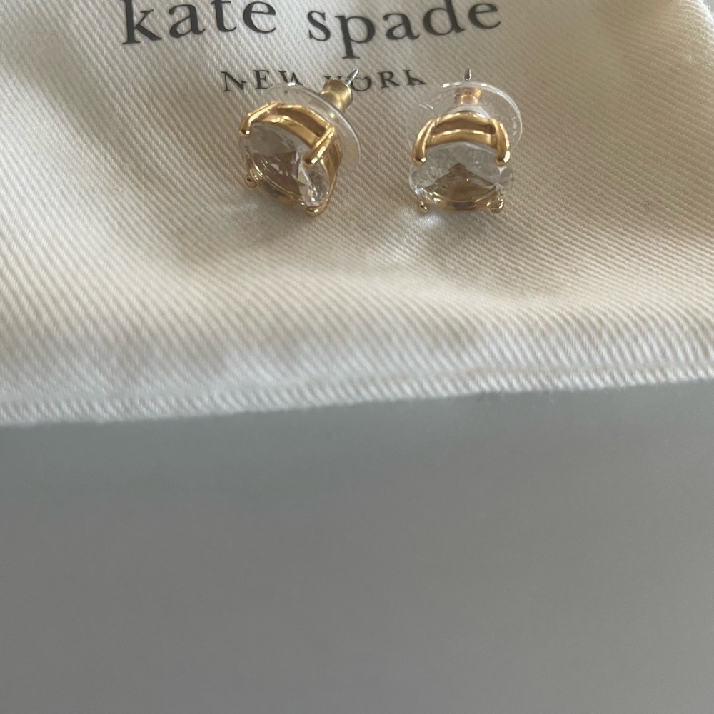 Kate Spade Gold and Clear Crystal Earrings